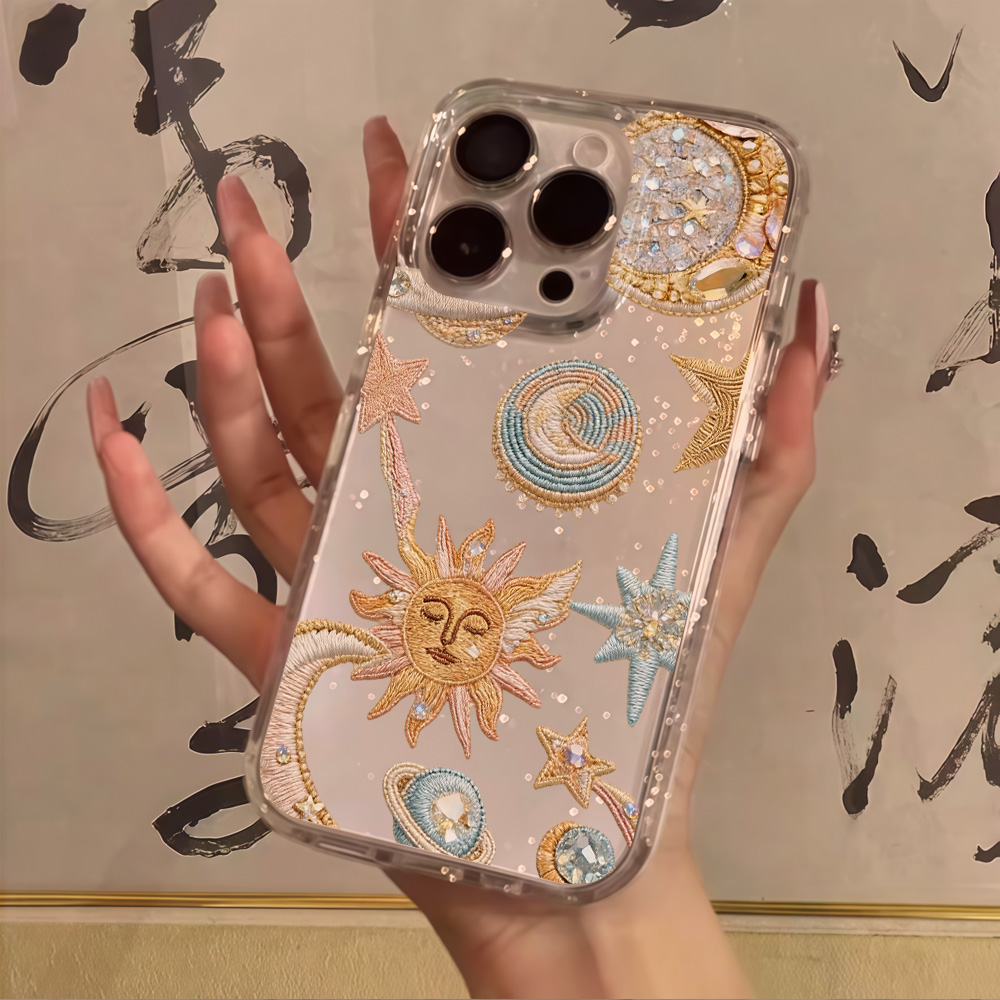 Clear Shockproof Bumper Case - Прозрачный чехол для телефона с блестками