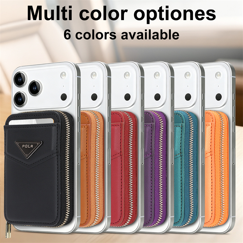 Leather Wallet Card Holder Phone Cover - Чехол-кошелек на молнии для карт для