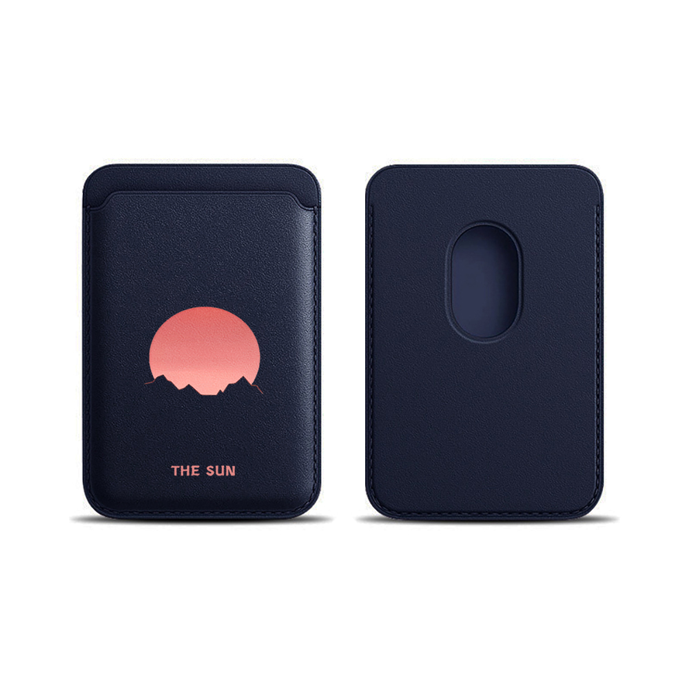 Leather Wallet Card Holder Phone Cover - Простой кожаный чехол-кошелек Simple Sunrise для
