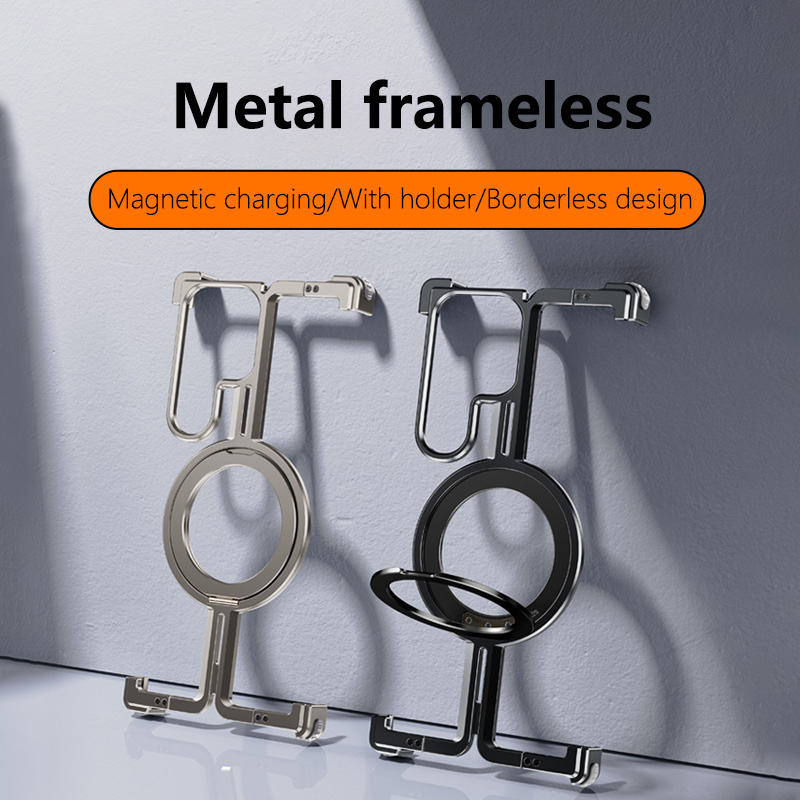 Metal Bumper Aluminum Frame Case - Металлический безрамный магнитный держатель для телефона