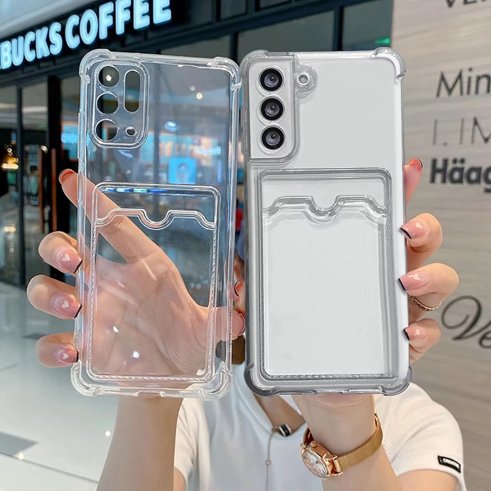 Clear Shockproof Bumper Case - Прозрачный силиконовый чехол-кошелек для Samsung S26