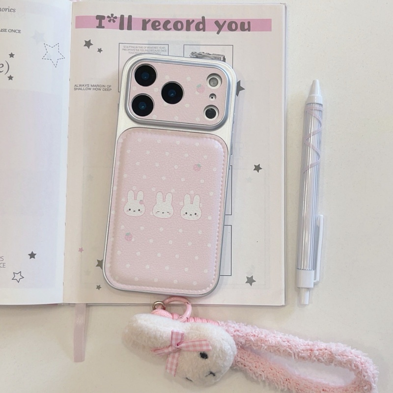 Cute Cartoon Wrist Strap Silicone Case - Милый кожаный чехол для телефона с