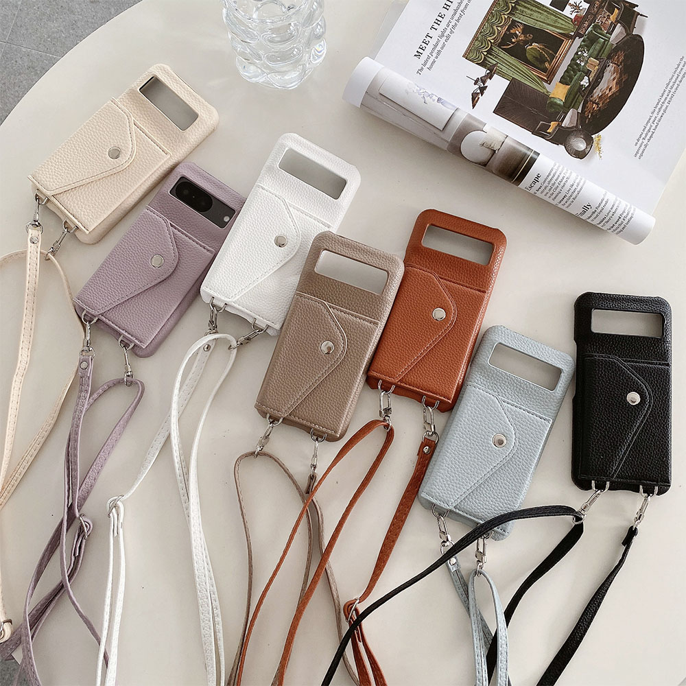 Pixel 9 8 Кожаный чехол-кошеле – обзор и цена Crossbody Lanyard Neck Strap Case