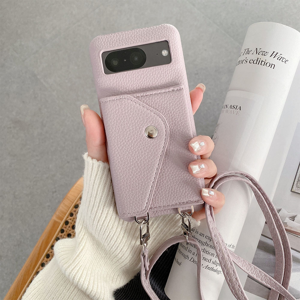 Pixel 9 8 Кожаный чехол-кошеле – обзор и цена Crossbody Lanyard Neck Strap Case