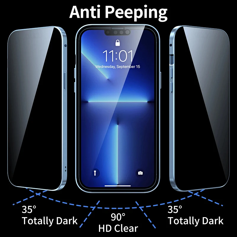 Магнитный чехол из закаленного – обзор и цена Anti Spy Privacy Glass Case