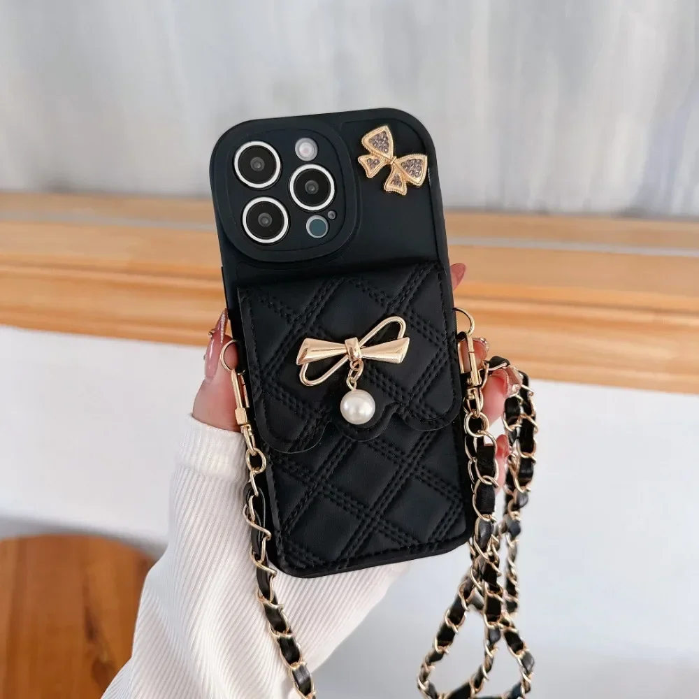 3D-чехол-кошелек с бантом и де – обзор и цена Leather Wallet Card Holder Phone Cover