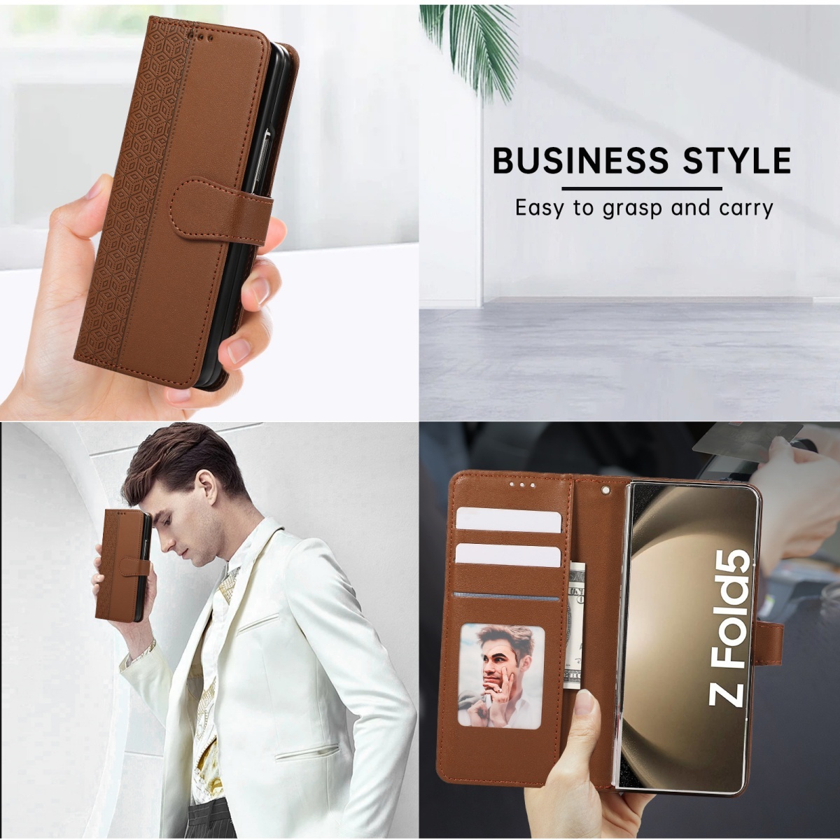 Кожаный чехол-флип с ремешком  – обзор и цена Leather Wallet Card Holder Phone Cover