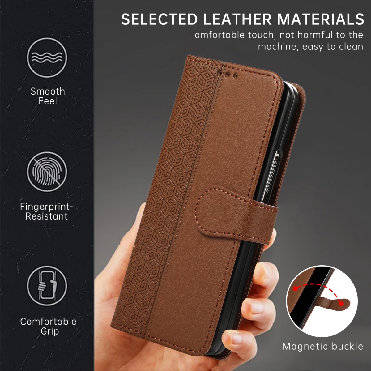 Кожаный чехол-флип с ремешком  – обзор и цена Leather Wallet Card Holder Phone Cover