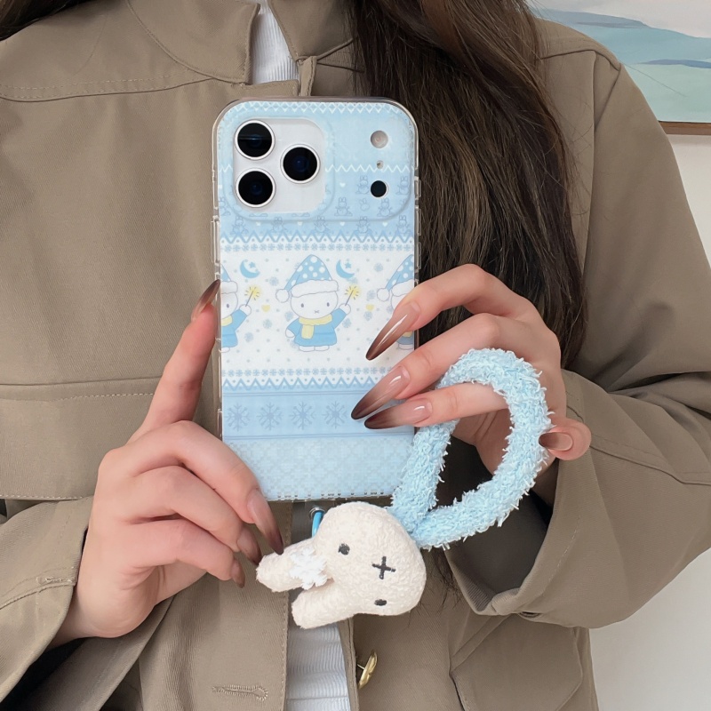 Милый зимний чехол для телефон – обзор и цена Cute Cartoon Wrist Strap Silicone Case