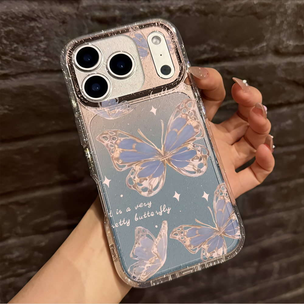 Роскошный синий чехол с бабочк – обзор и цена Clear Shockproof Bumper Case