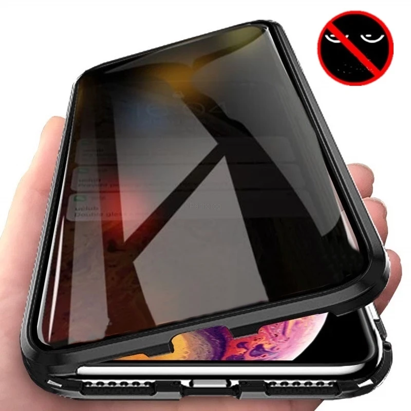 Магнитный металлический чехол  – обзор и цена Anti Spy Privacy Glass Case