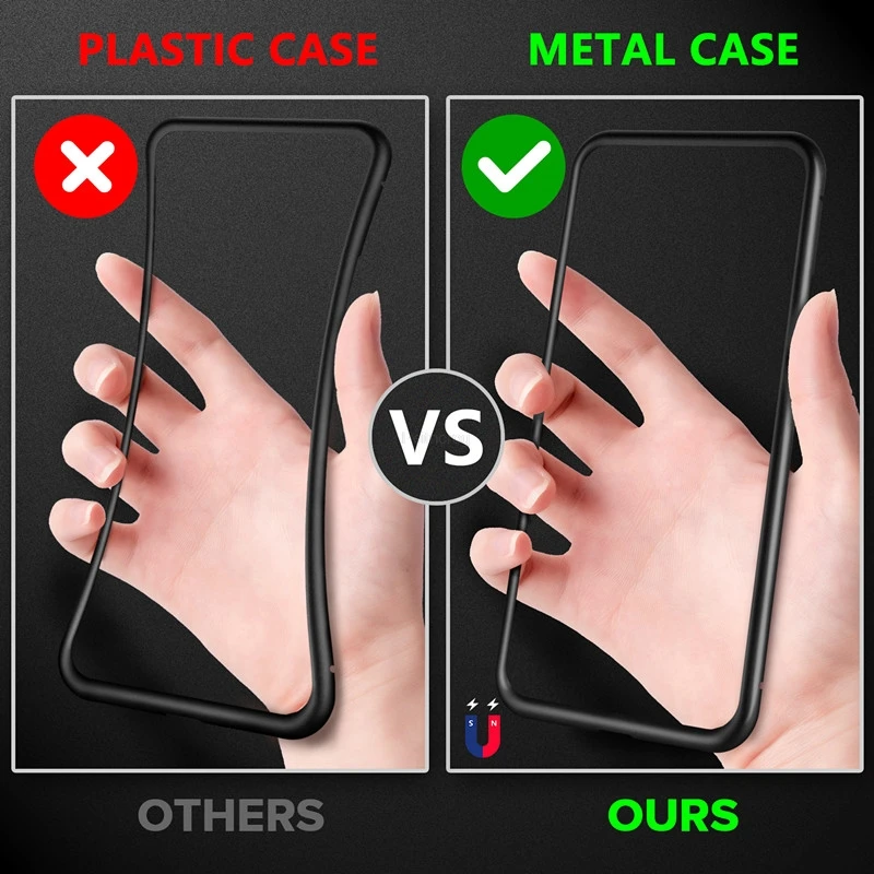 Магнитный металлический чехол  – обзор и цена Anti Spy Privacy Glass Case