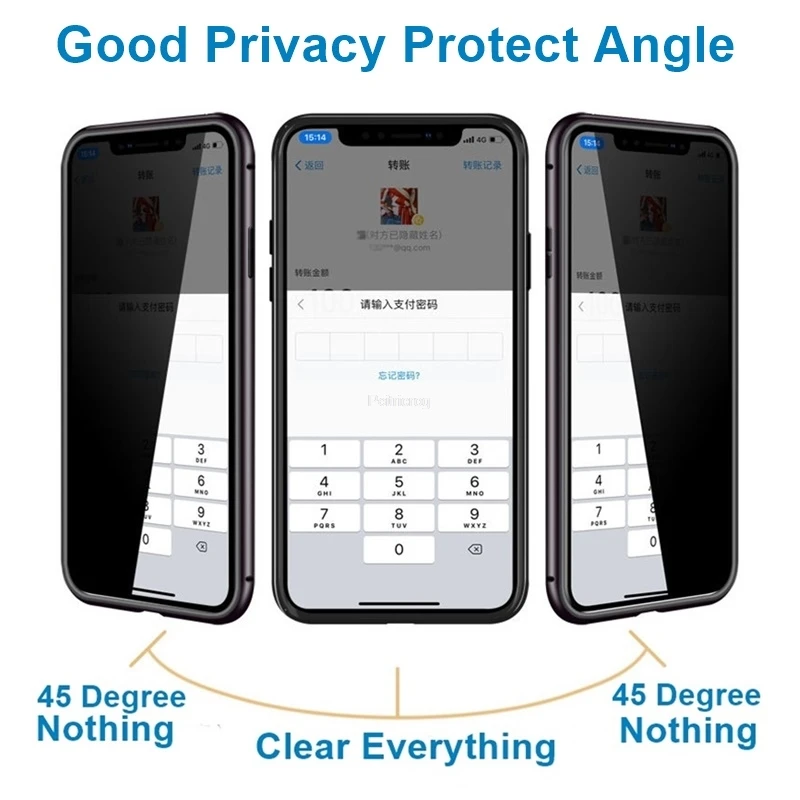 Магнитный металлический чехол  – обзор и цена Anti Spy Privacy Glass Case