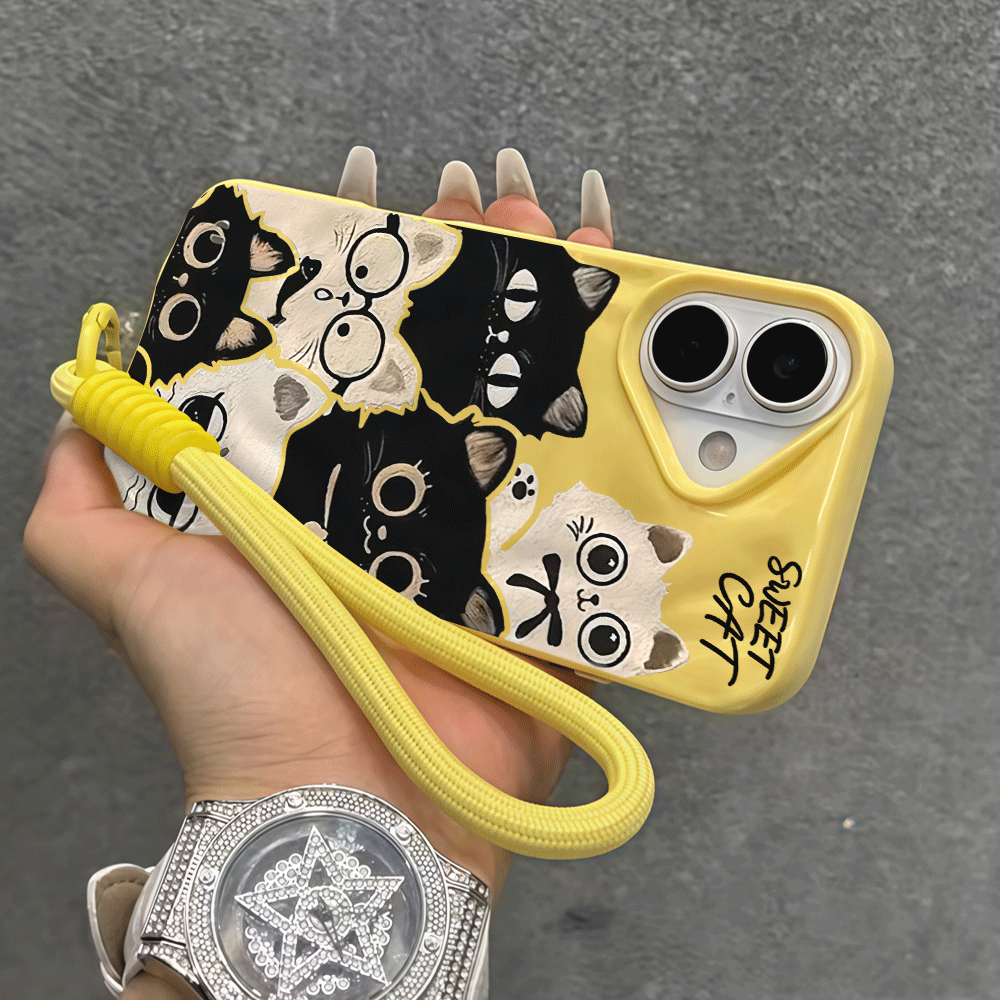 Чехол для телефона с ремешком  – обзор и цена Cute Cartoon Wrist Strap Silicone Case